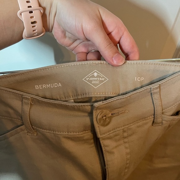 St. John’s Bay | 7” Bermuda Shorts in Beige Size 10P - Picture 2 of 7